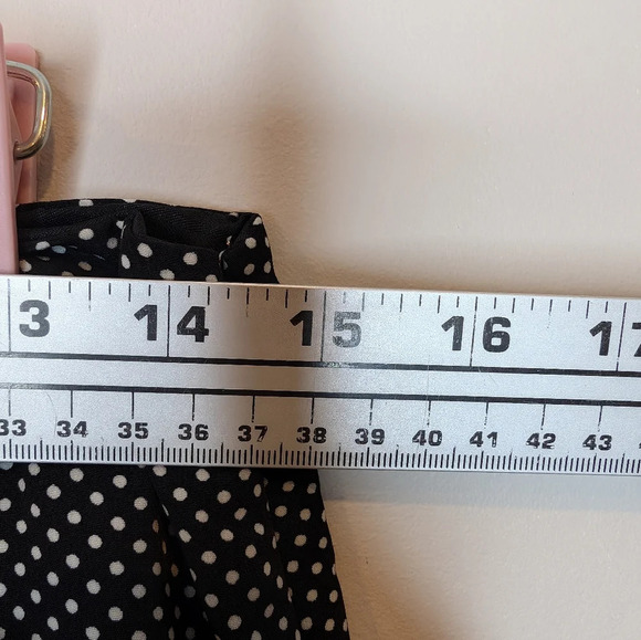 THE LIMITED Outback Red A-Line Dot Skirt Black White Polka Dots Pockets EUC S - Picture 7 of 8